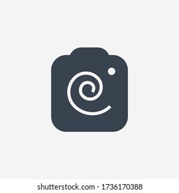 Icono vectorial de la línea fotográfica de la cámara. Símbolo vectorial de lente de imagen. Iconos fotográficos digitales para el diseño web. Icono moderno de creación de imágenes planas para el diseño de aplicaciones. Tecnología de dispositivo iconos lineales planos mínimos