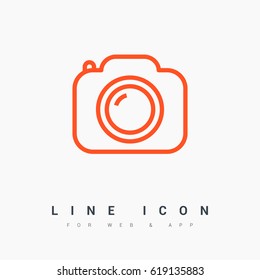 Camera photo line vector icon