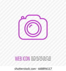 Camera photo line vector icon