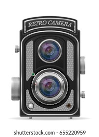 camera photo old retro vintage icon stock vector illustration isolated on white background