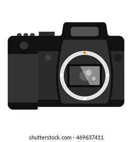 Camera photo optic lenses set on white background vector