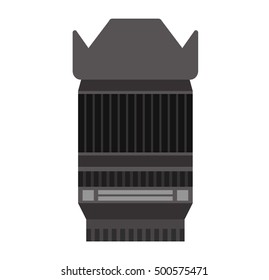 Camera photo optic lenses set on white background vector