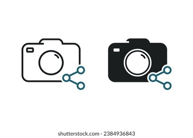 Camera photo sharing. Illustration vector