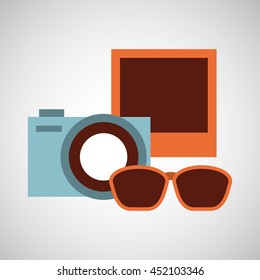 camera photo sunglasses isolated, vector illustration eps10
