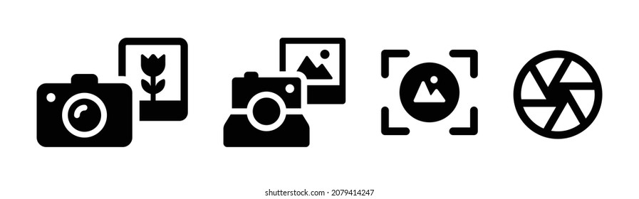 Camera photo vector icon illustration