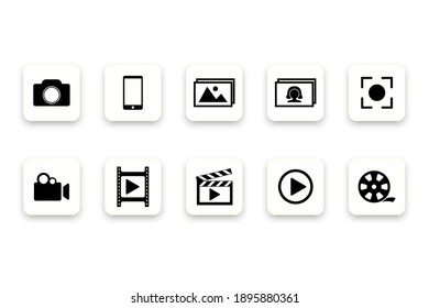 Camera, Photo And Video Icons Vector