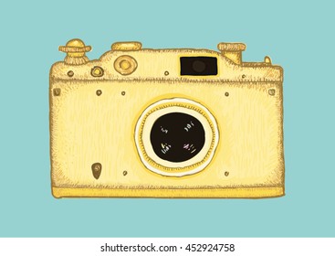 Camera photo vintage hand drawn
