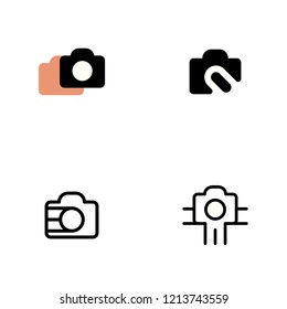 Camera Photograph Set Idea Creative Abstract Icon Modern Logo 