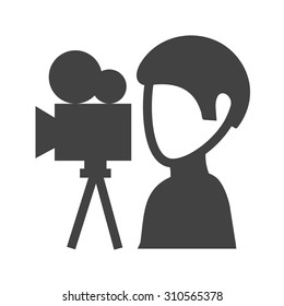 Camera, photographer, man icon vector image. Can also be used for professionals. Suitable for web apps, mobile apps and print media.