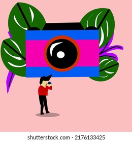camera and photographer vector illustration