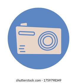 diseño de ilustración vectorial de estilo de bloque fotográfico de cámara