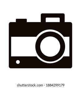 camera photographic block style icon vector illustration design