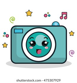 camera photographic character icon vector illustration design
