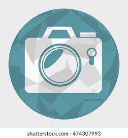 camera photographic circle icon vector illustration graphic