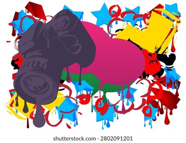 Camera, Photographic Equipment graffiti with speech bubble. Abstract modern Messaging sign street art decoration, performed in urban painting style.