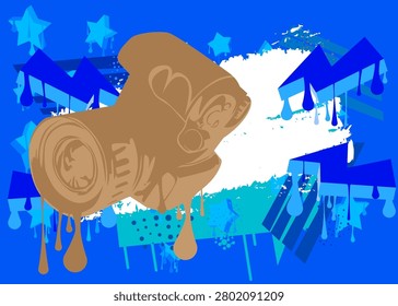 Camera, Photographic Equipment graffiti with speech bubble. Abstract modern Messaging sign street art decoration, performed in urban painting style.