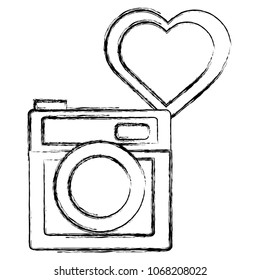 camera photographic with heart