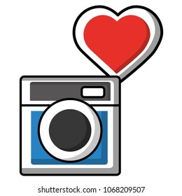 camera photographic with heart
