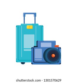 camera photographic with suitcase