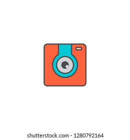camera photography application icon flat vector art