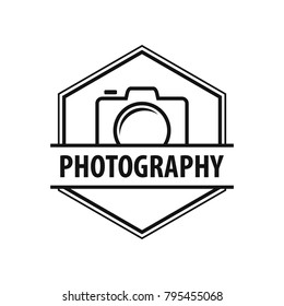 Camera Photography Badge Logo Design Vector