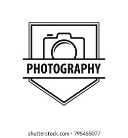 Camera Photography Badge Logo Design Vector