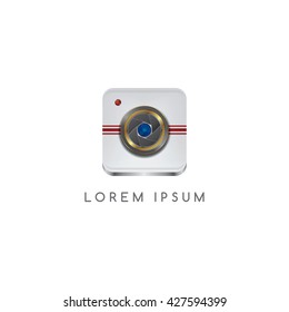 camera photography button logotype theme vector art illustration