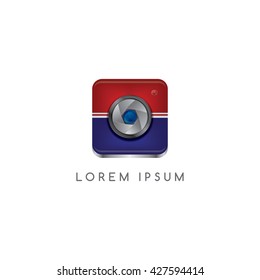 camera photography button logotype theme vector art illustration
