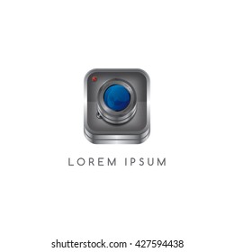 camera photography button logotype theme vector art illustration