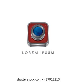 camera photography button logotype theme vector art illustration