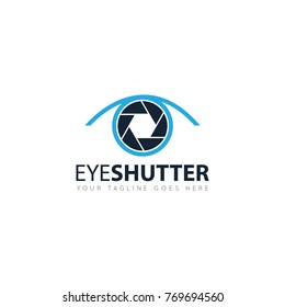 camera photography with eye logo, icon, design template