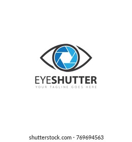 camera photography with eye logo, icon, design template