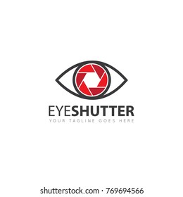 camera photography with eye logo, icon, design template