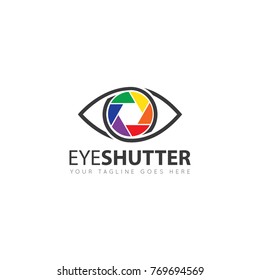 camera photography with eye logo, icon, design template