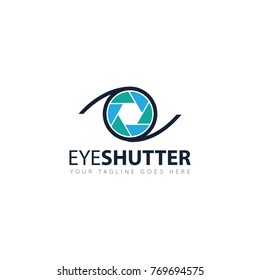 camera photography with eye logo, icon, design template