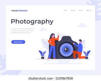 Camera and Photography flat vector illustration concept 