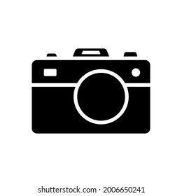 camera photography of glyph style design vector template