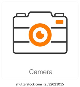 Cámara y concepto de icono de Fotografía