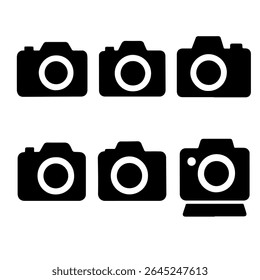 Camera and Photography Icon Set in Monochrome Style