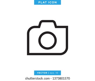 Camera, Photography Icon Vector Logo Design Template. Editable Stroke