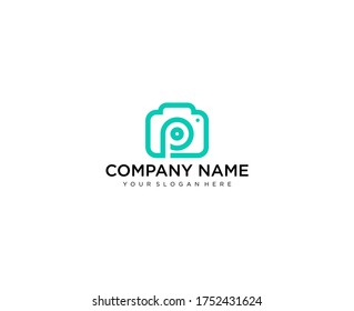 Diseño del logotipo vectorial del icono de fotografía de cámara