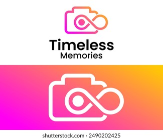 Camera and photography infinity icon logo design.
