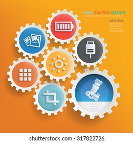 Camera and photography infographic design,clean vector