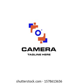 camera photography lens studio logo icon vector template