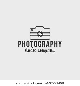 camera photography line art logo minimalist simple vector illustration template icon graphic design