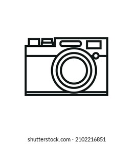símbolo vectorial de línea de fotografía de cámara