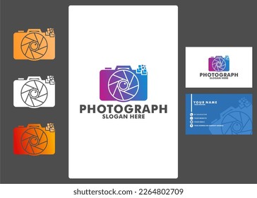 camera or photography logo and business card design template