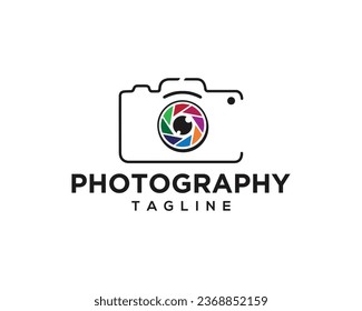 Plantilla vectorial del icono de diseño del logotipo de fotografía de cámara.