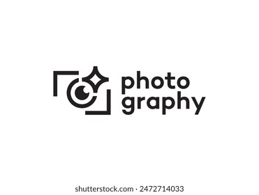 camera photography logo design icon template