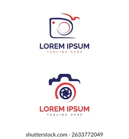 Câmera fotografia logotipo design moderno conceito mínimo 